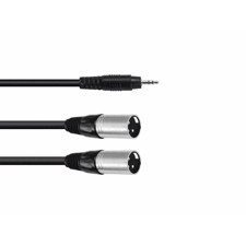 Adapterkabel 3.5 Jack/2xXLR(M) 3m bk