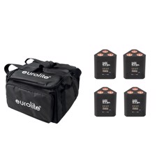 EUROLITE Set 4x AKKU TL-3 QCL RGB+UV Trusslight + SB-4 Soft Bag