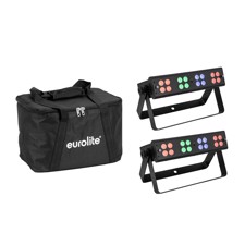 EUROLITE Sæt 2x LED Silent Bar 16x4W RGB/WW + Soft Bag