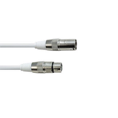 DMX-kabel XLR 3 pol 1m hvid