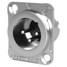 Seetronic XLR 3P Chassis - male Silver contacts - nickel housing