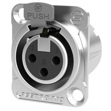 Seetronic XLR 3P Chassis - female Silver contacts - nickel housing