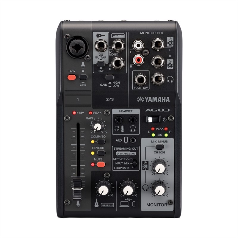 YAMAHA AG03MK2 - 3 ch live streaming mixer med USB & Sofware bundled. Sort